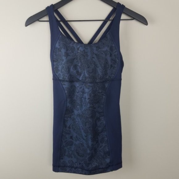 lululemon athletica Tops - LULULEMON Energy Tank | Paisley Inkwell | Size 4